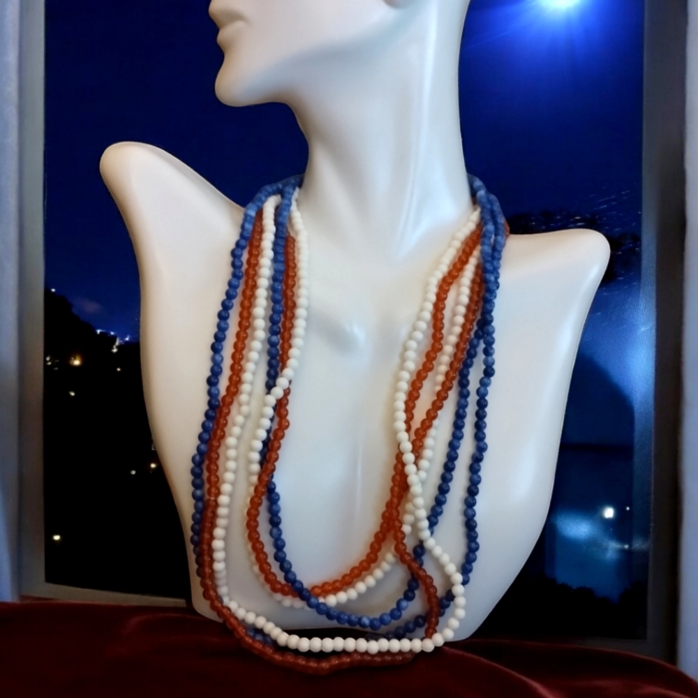 Vtg. Red, White and Blue Necklaces